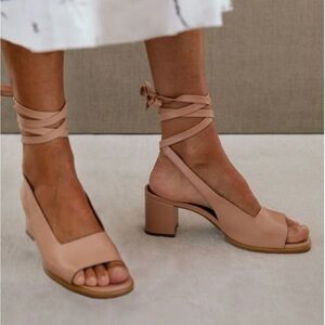 Alohas The Lille Leather Block Heels - Size 40 US 9